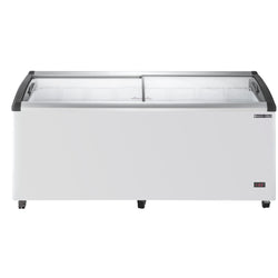 Maxx Cold X-Series Curved Glass Top Mobile Ice Cream Display Freezer, in White