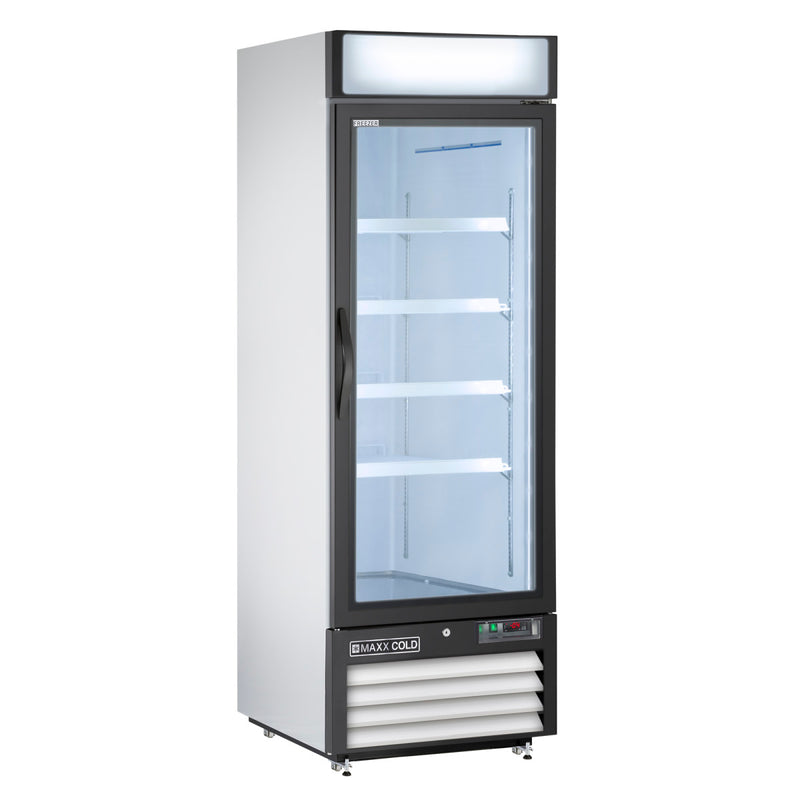 Maxx Cold Single Glass Door Merchandiser Freezer, 23 cu. ft. Storage Capacity, in White