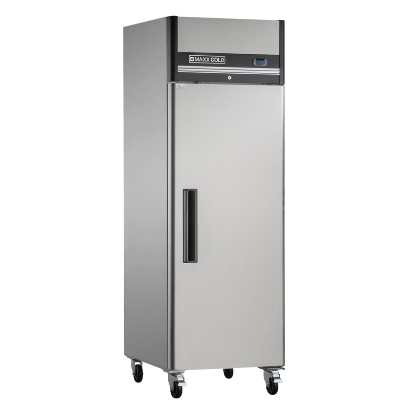 Maxx Cold Single Door Reach-In Freezer, Top Mount, 19 cu. ft. Storage Capacity, in Stainless Steel