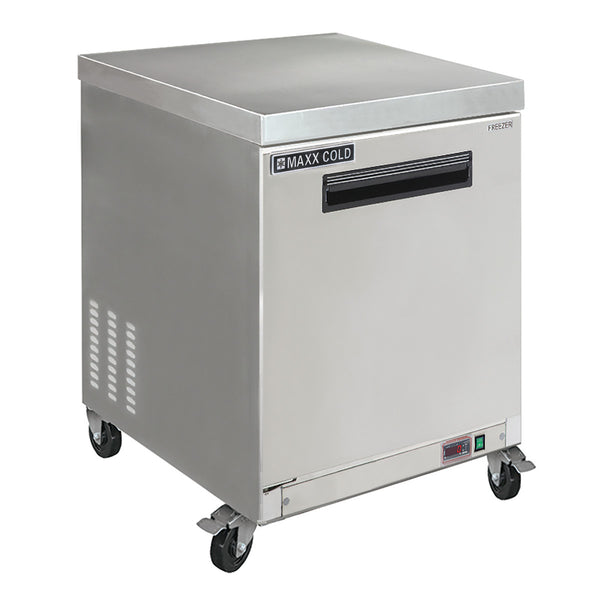 Maxx Cold Single Door Undercounter Freezer, 6.5 cu. ft. Storage Capacity, in Stainless Steel