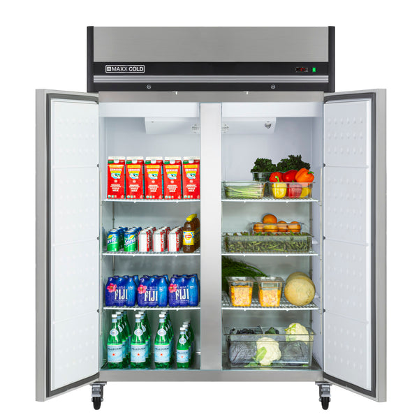 Maxx Cold Double Door Reach-In Refrigerator, Top Mount, 49 cu. ft., Energy Star, in Stainless Steel