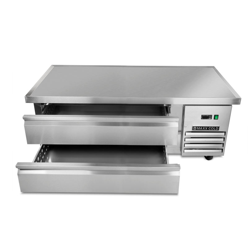 Maxx Cold Two-Drawer Refrigerated Chef Base, 8.8 cu. ft. Storage Capacity, in Stainless Steel