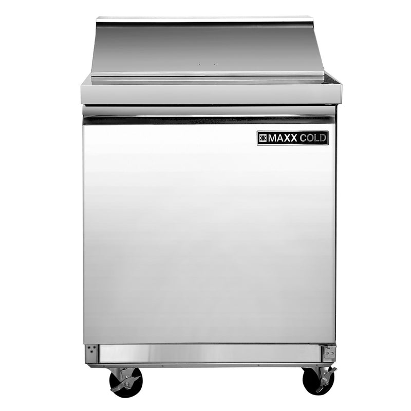 Maxx Cold One-Door Refrigerated Sandwich and Salad Prep Station, 7.59 cu. ft., in Stainless-Steel