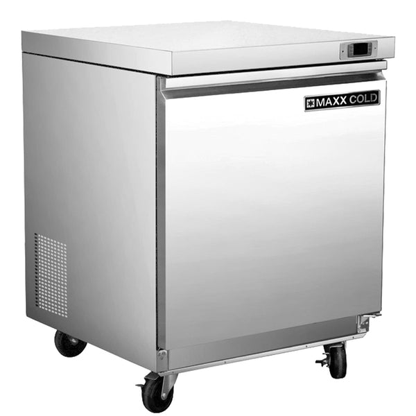 Maxx Cold Single Door Undercounter Freezer, 6.7 cu. ft. Storage Capacity, in Stainless Steel