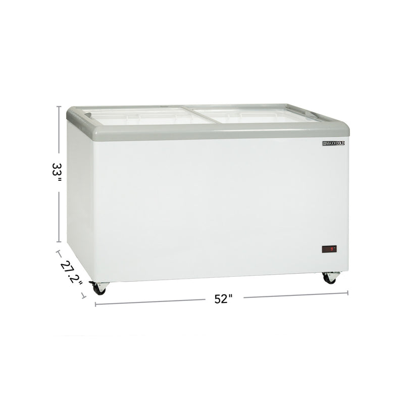 Maxx Cold X-Series Sliding Glass Top Mobile Ice Cream Display Freezer, in White