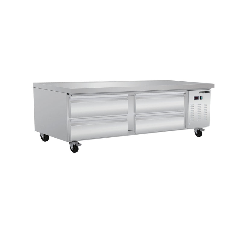 Maxx Cold Four-Drawer Refrigerated Chef Base, 11.1 cu. ft. Storage Capacity, in Stainless Steel