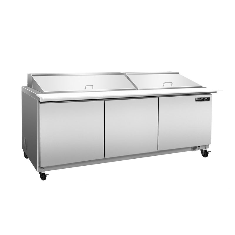 Main Image of Maxx Cold V-Series 3 Door Refrigerated Sandwich and Salad Prep Station, 72"W, 20.5 cu ft, in Stainless Steel (MVR72SHC)