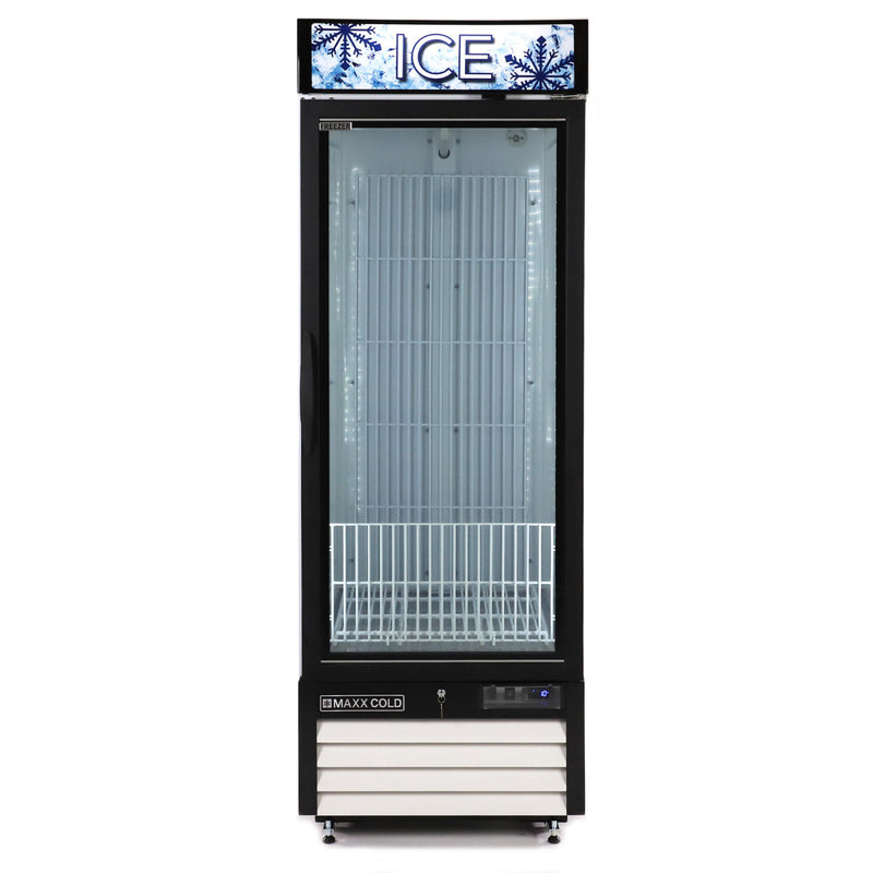 Maxx Cold Single Glass Door Ice Merchandiser Freezer, 23 cu. ft. Storage Capacity, in White